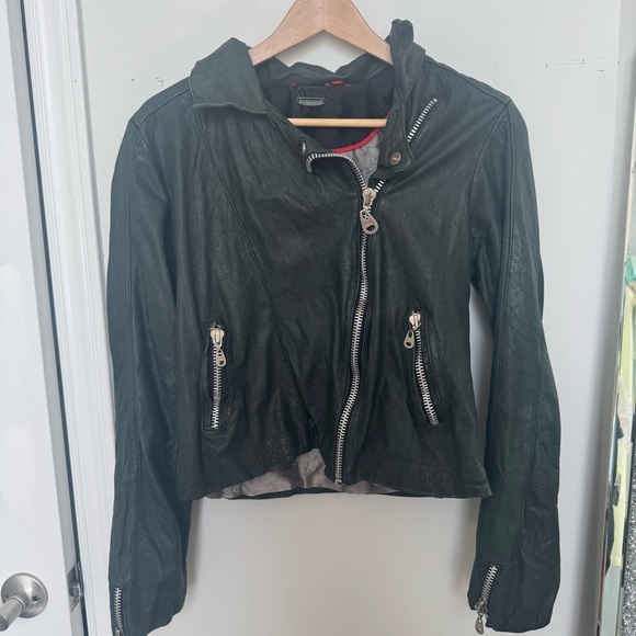 Doma Women's forest deep green Leather Jacket M - Picture 2 of 10